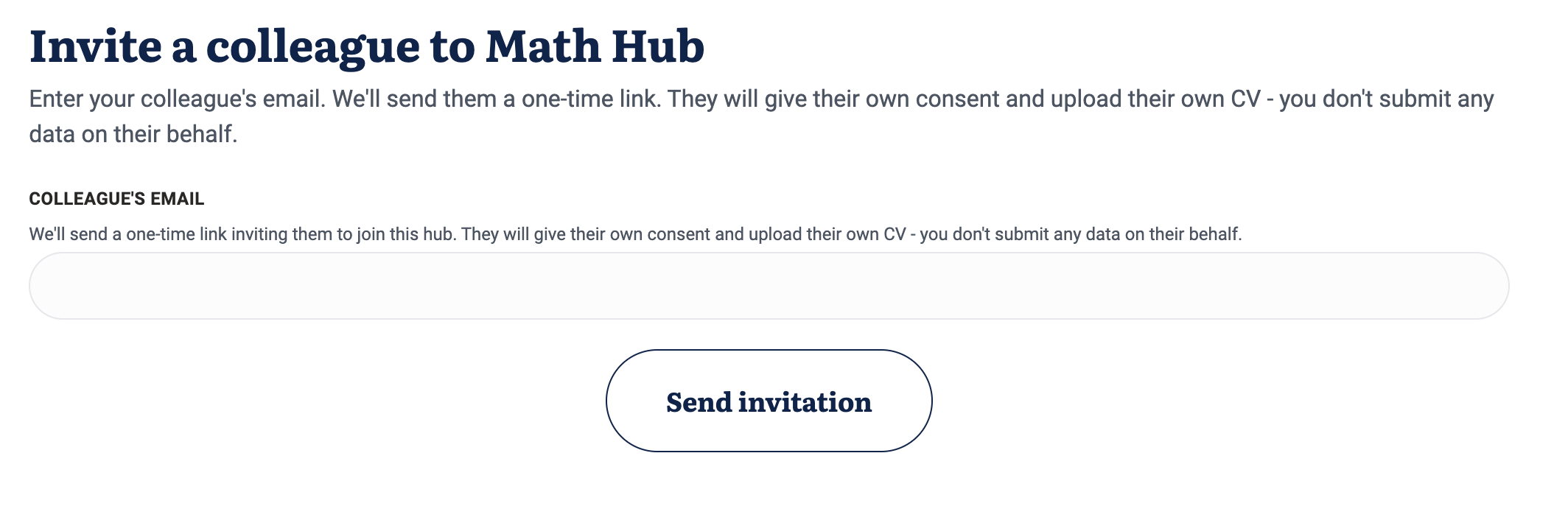 Invite colleague form